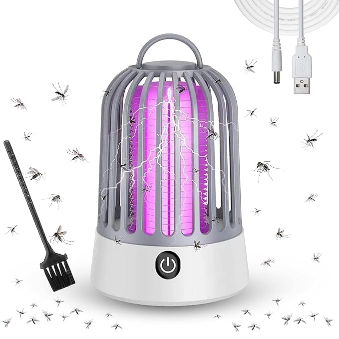 Lampe anti-moustiques électronique LED conviviale, alimentée par USB, pour la maison et l'extérieur.