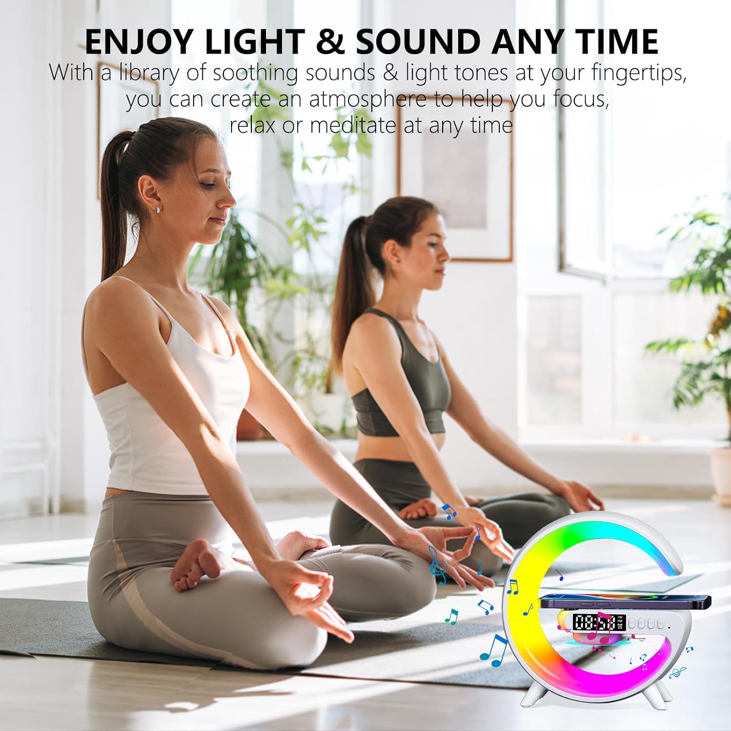 Wireless Speaker Charger Light, Bedside Lamp with 5w Wireless Charger,